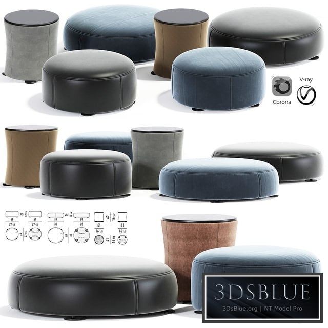 Davis pouf set minotti