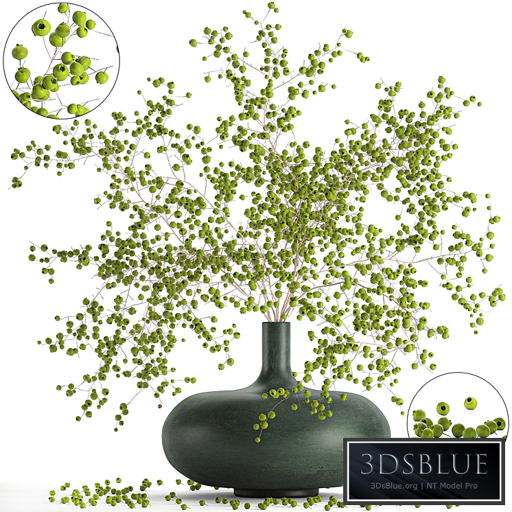 Bouquet 97. Branches, berries. Branches, berries, green flowers, vase, natural decor