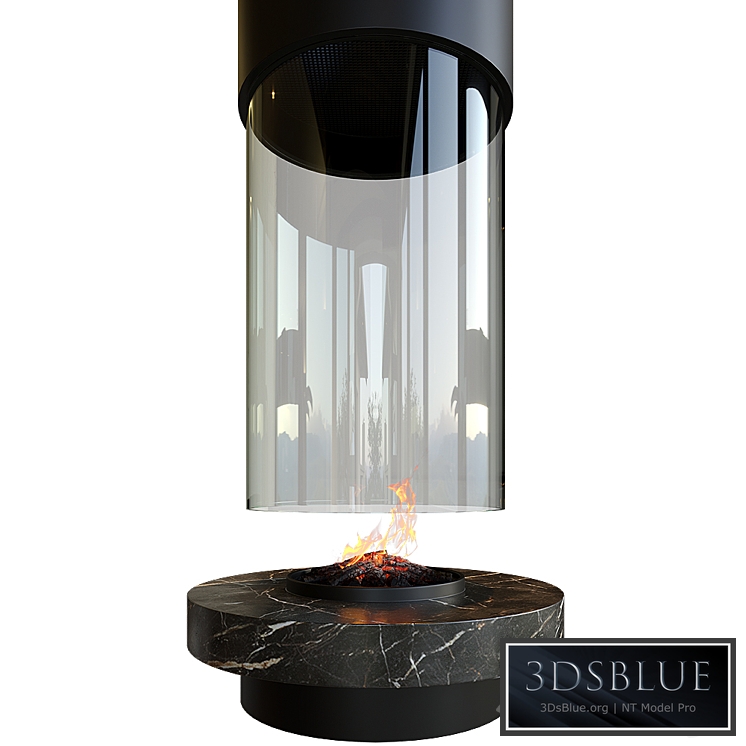 Contemporary fireplace (round)