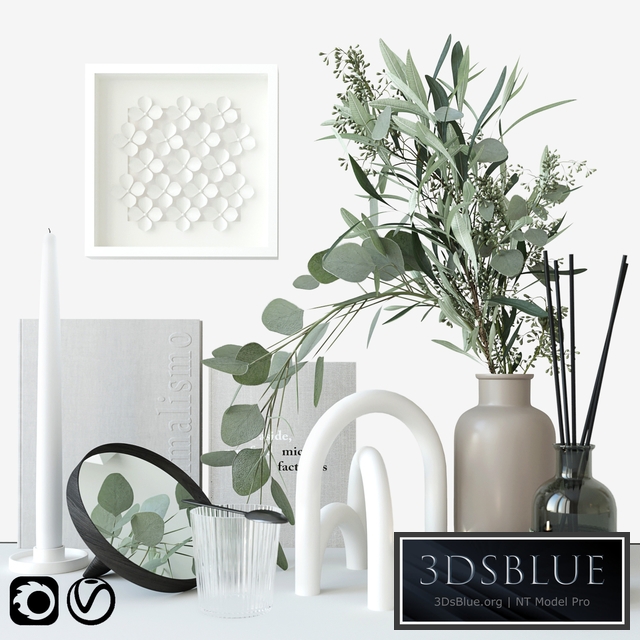 Decorative set with eucalyptus