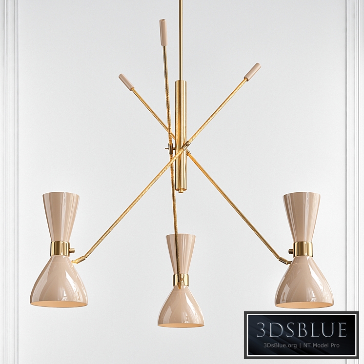 CONTRAPPESO ADJUSTABLE 3-ARM BRASS IVORY CHANDELIER