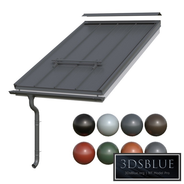 Folded roof RUUKKI Classic and gutter system