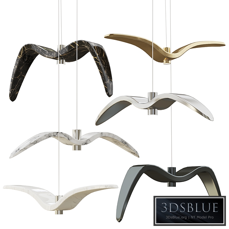 Suspended chandelier NIGHT BIRD Boris Klimok