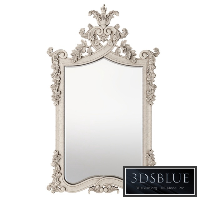 French bedroom Provencal Heart Top White Mirror
