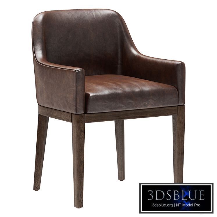 Restoration Hardware Morgan Curved-Back Track Leather Armchair