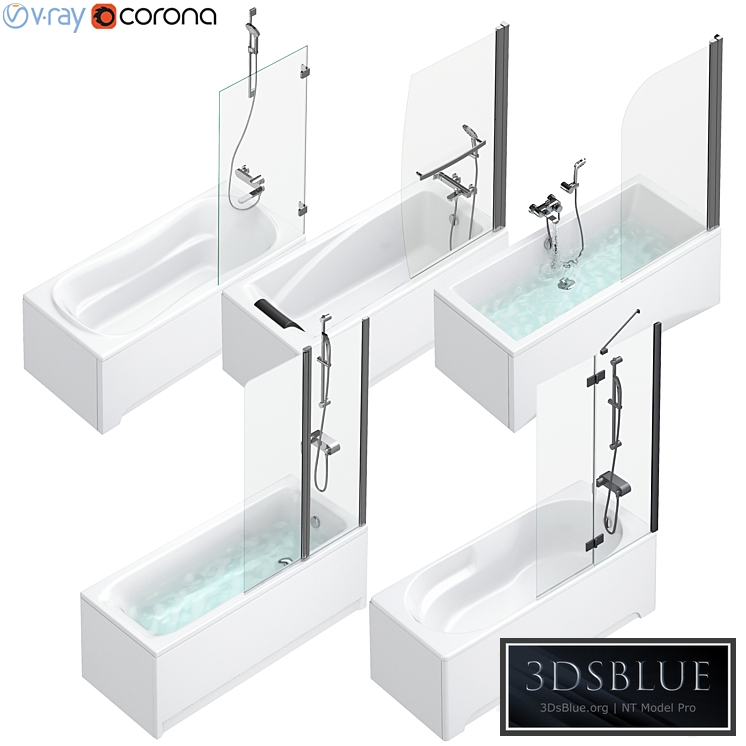 Bath and shower curtains Villeroy & Boch, Sanitana, Roca, Ideal and Cersanit set 95