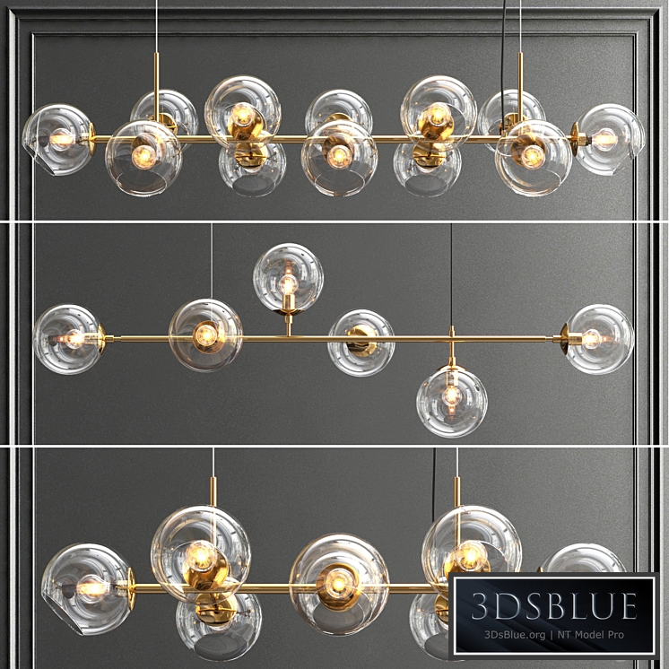 Collection of glass bole chandelier