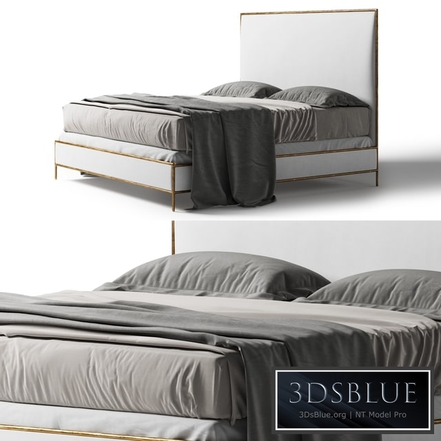 Restoration Hardware Thaddeus leather bed white