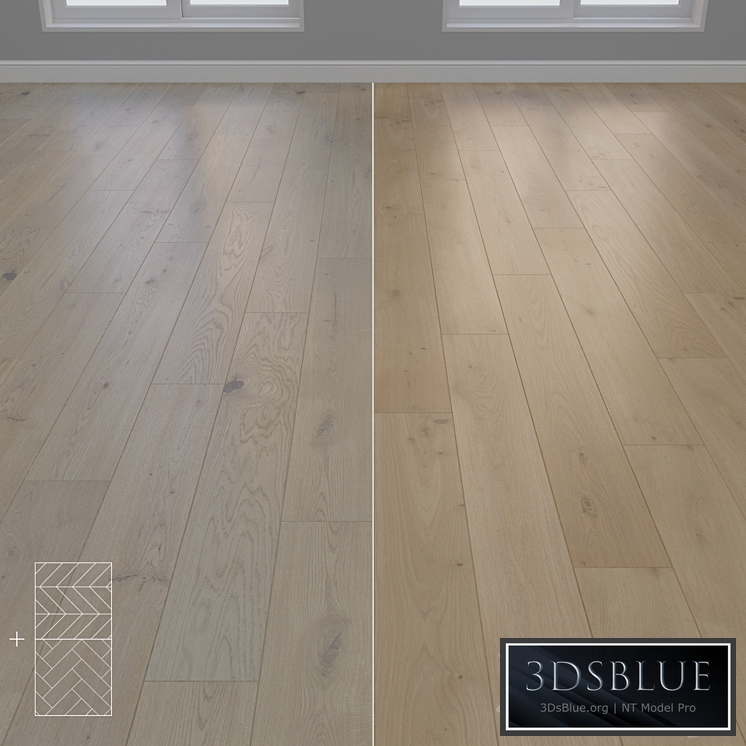 Parquet Oak 2 types layout Christmas tree, chevron and linear setduo24