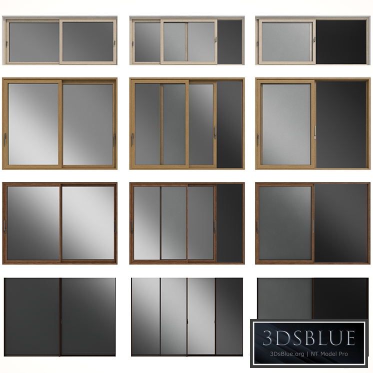 Sliding stained glass wooden windows & doors