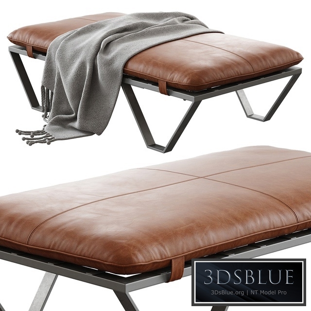 Darrow Tan Leather Ottoman