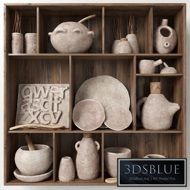 Dishes clay rack n3 / Rack with clay dishes