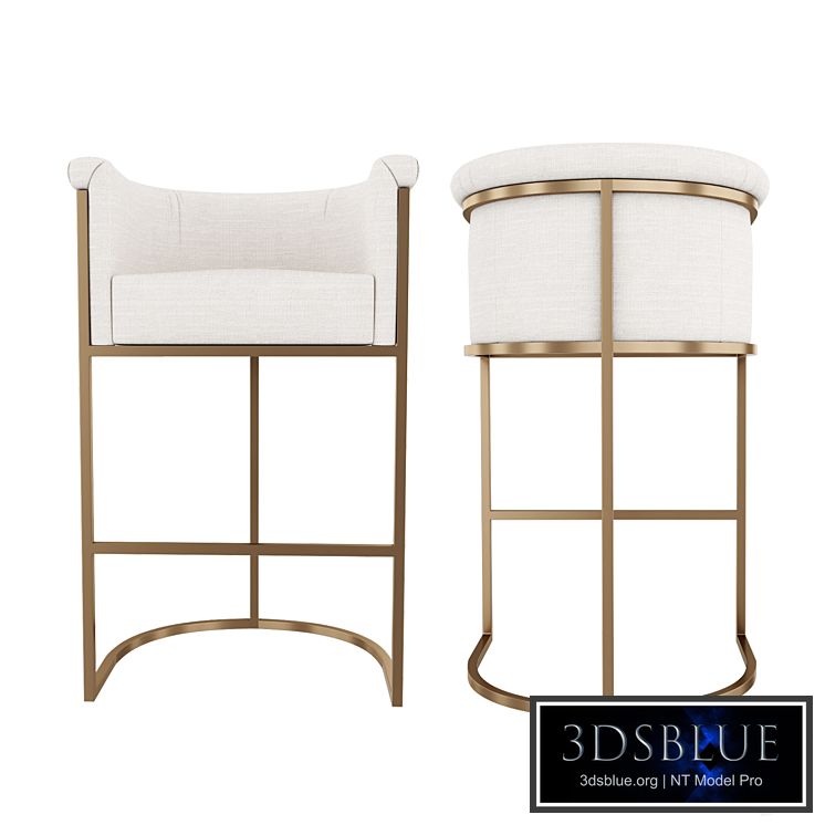 Bar stool Wexler Barrelback Fabric