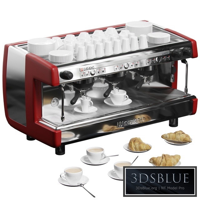 Casadio Undici A3 coffee machine with croissants