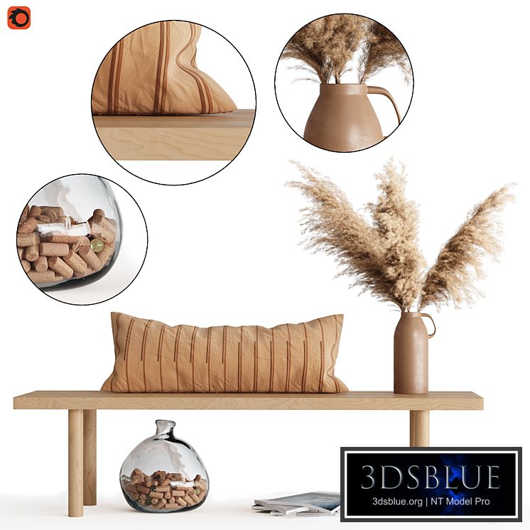 Decoration Set 05 pampas & table