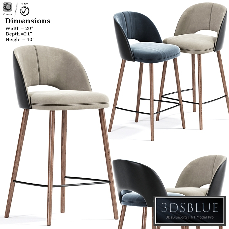 Mid Century Modern Barrel Backed Bar Stool