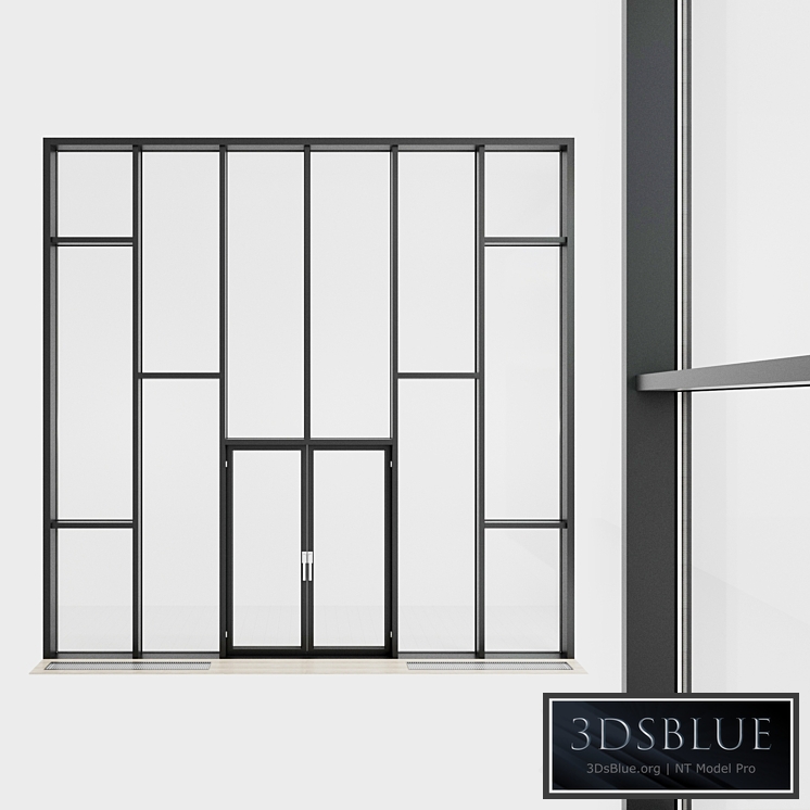 Panoramic glazing. Stained glass window. thirty