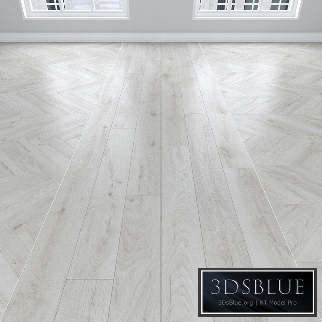 Parquet Oak white, 3 types: herringbone, linear, chevron.