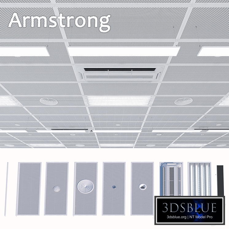 Armstrong ceiling system with a set of elements 2