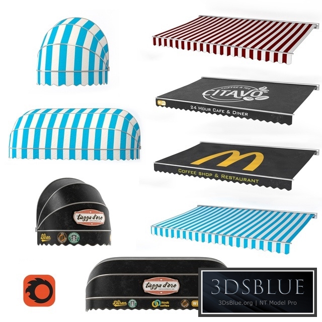 Awning set kitbash vol.03