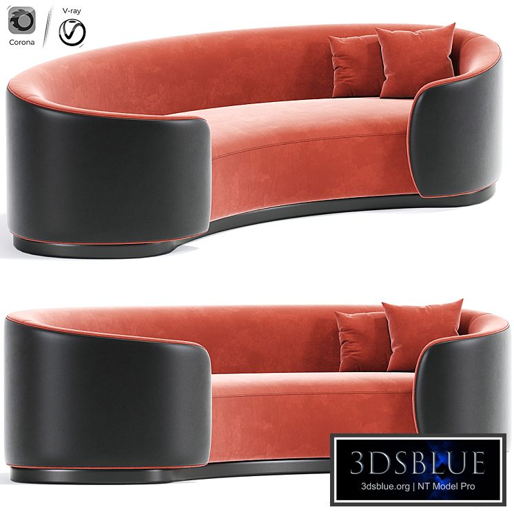 Eden Rock Curve Sofa in Velvet
