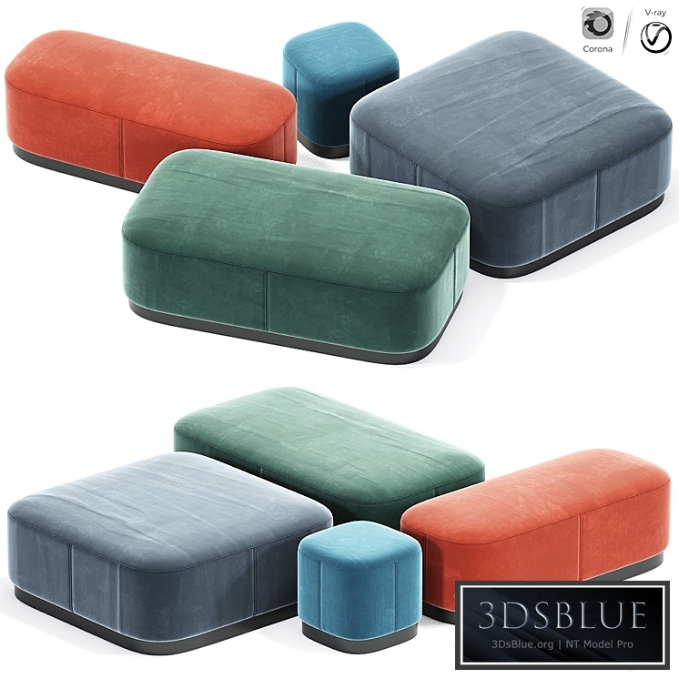 Modern pouf set