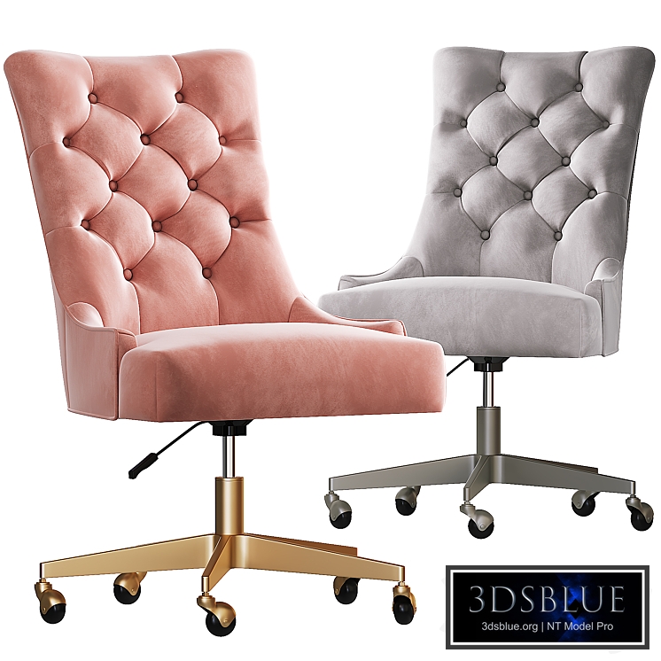 Rh Martine_adjustable velvet desk Chair