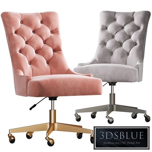 Rh Martine_adjustable velvet desk Chair