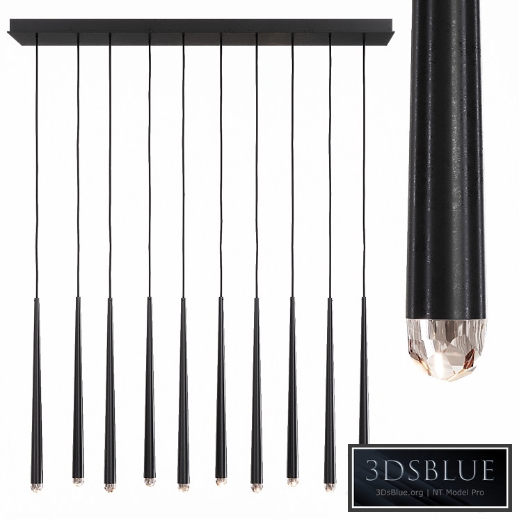 Restoration Hardware AQUITAINE LINEAR CHANDELIER 48 Black