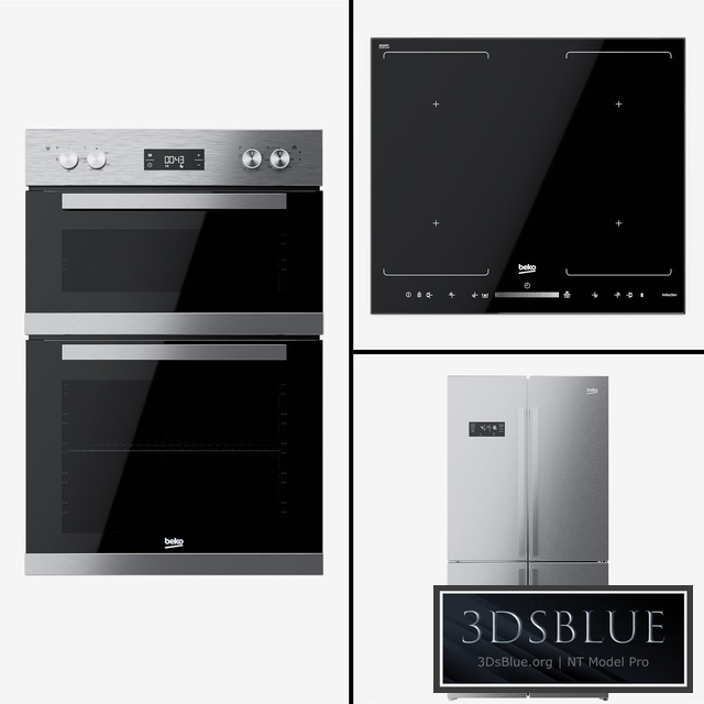 Beko - a double oven BDQF22300, a refrigerator GN1416221Z and a hob HQI64501FHT.
