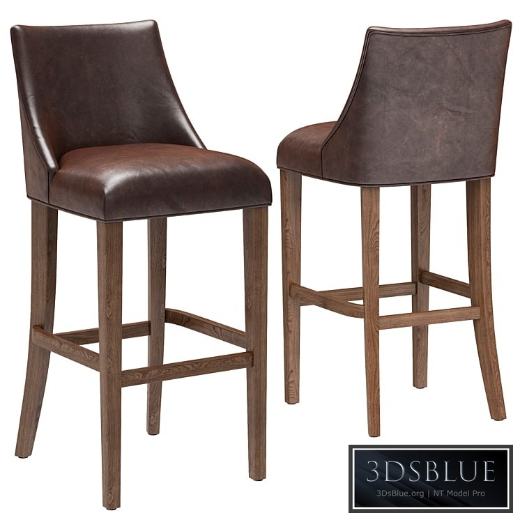 Restoration Hardware Ella Leather Armless Stool
