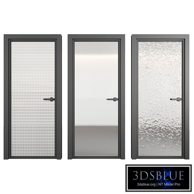 Doors with embossed glass