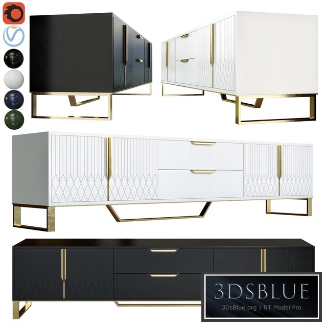 Aro modern stylish white tv stand sideboard