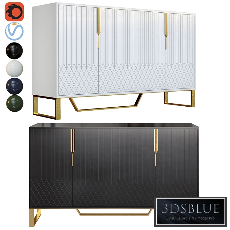 Aro Contemporary 60 Inch Sideboard Buffet 4