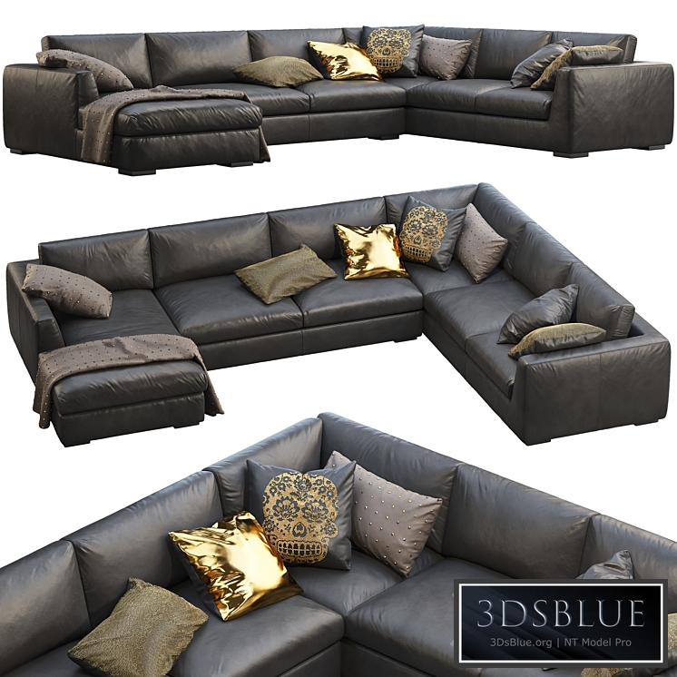 RH Modena Taper Arm U-Sofa Chaise Sectional Sofa