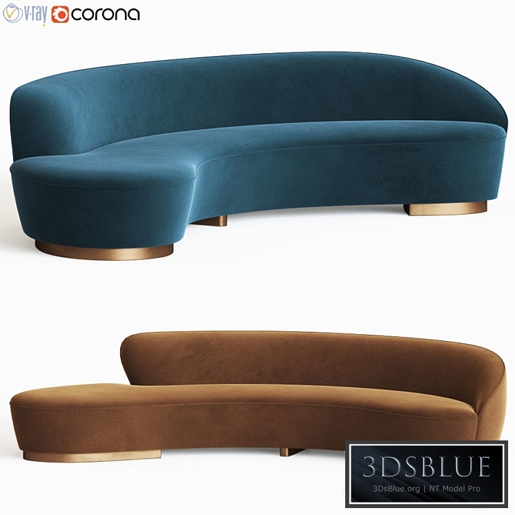 Freeform Curved Sofa With Arm Vladimir Kagan