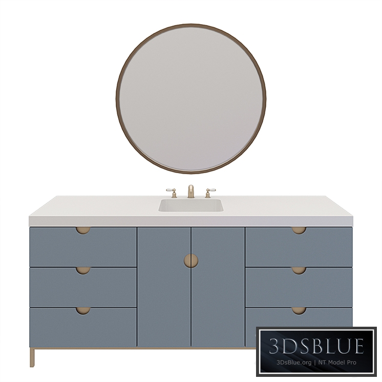 Nightstand rod washbasin with mirror