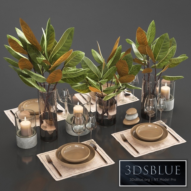 Table setting with leaves_1