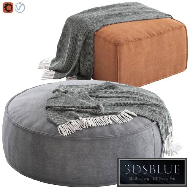 Globewest Orlando Seamed Ottoman