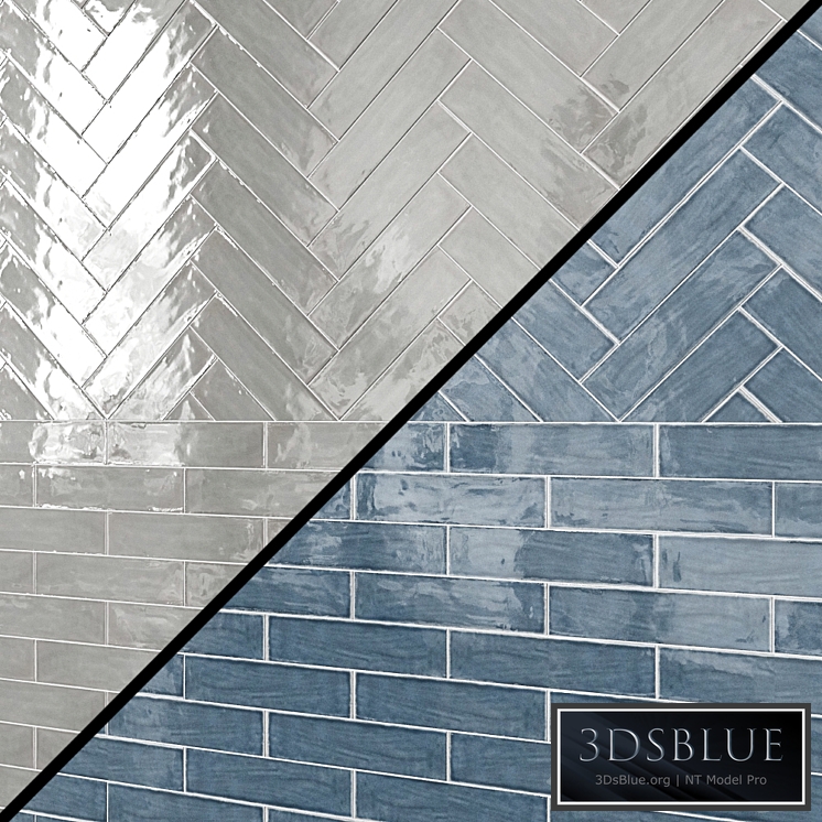 B TRAIN INDIGO Gloss Crackle 3 "X 12" X 3/8 "Ceramic Field Tile
