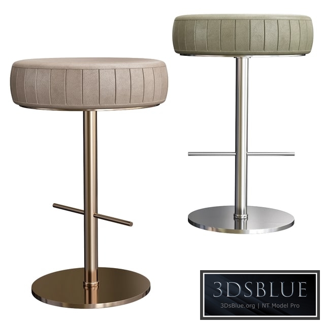 Contemporary Italian Designer Leather Bar Stool