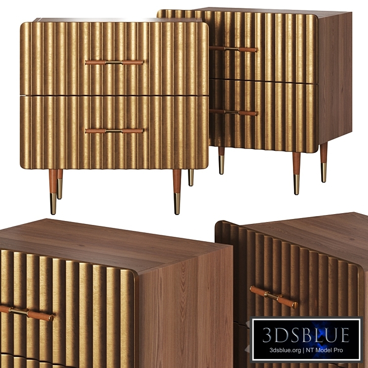 CB2 Crimped Gold Leaf Nightstand