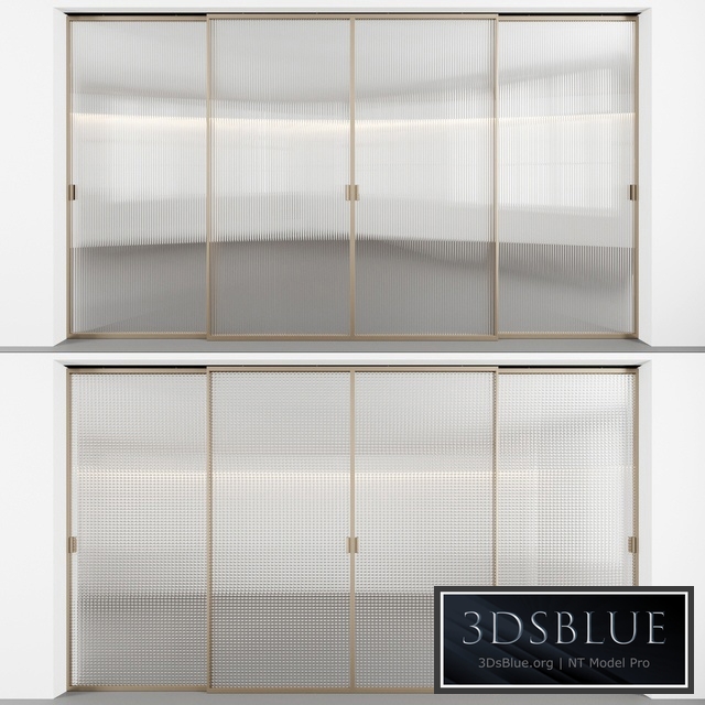 Sliding doors with embossed glass