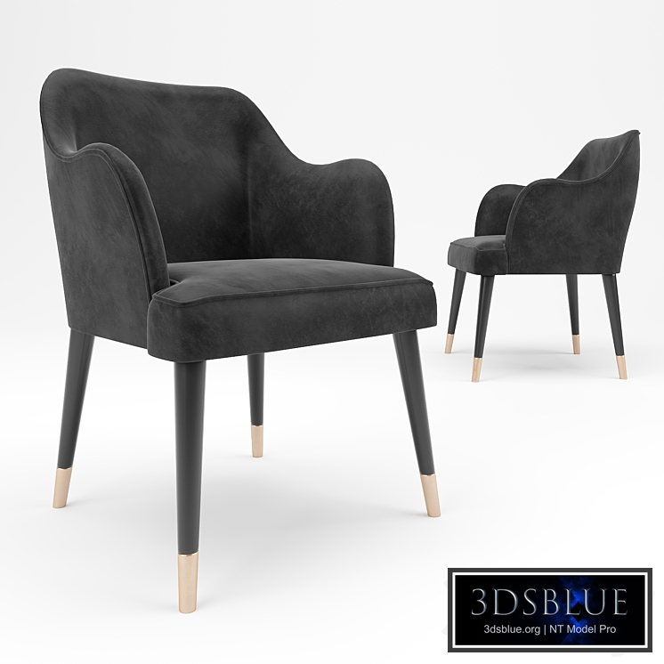 Vicky Armrests Wheels Dinner Chair