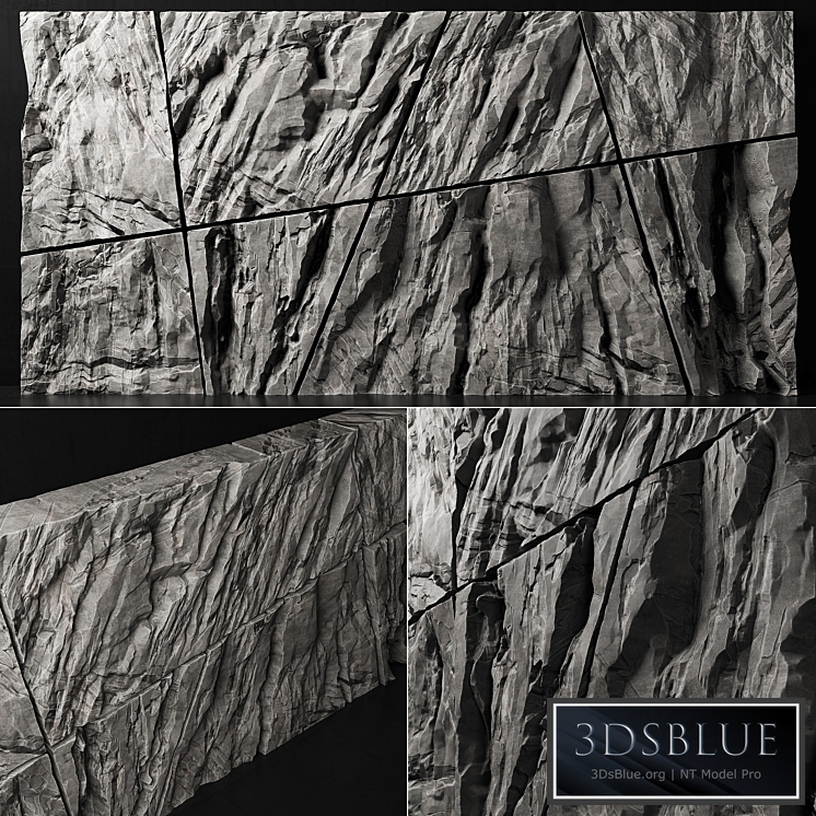 Stone rock wall splinter slab n2 / Stone rock wall slab from parts