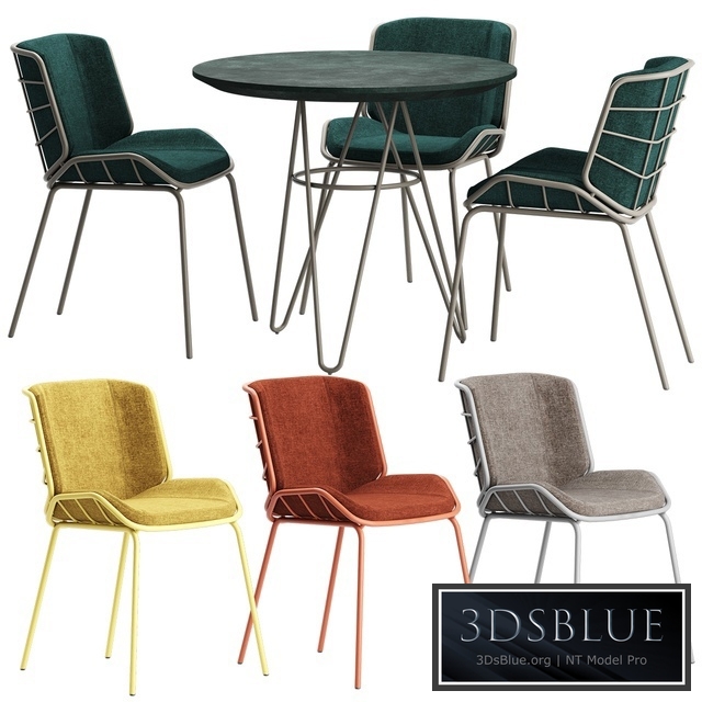 Traba SKIN MET RED CHAIR TABLE GIACOMO CATTANI