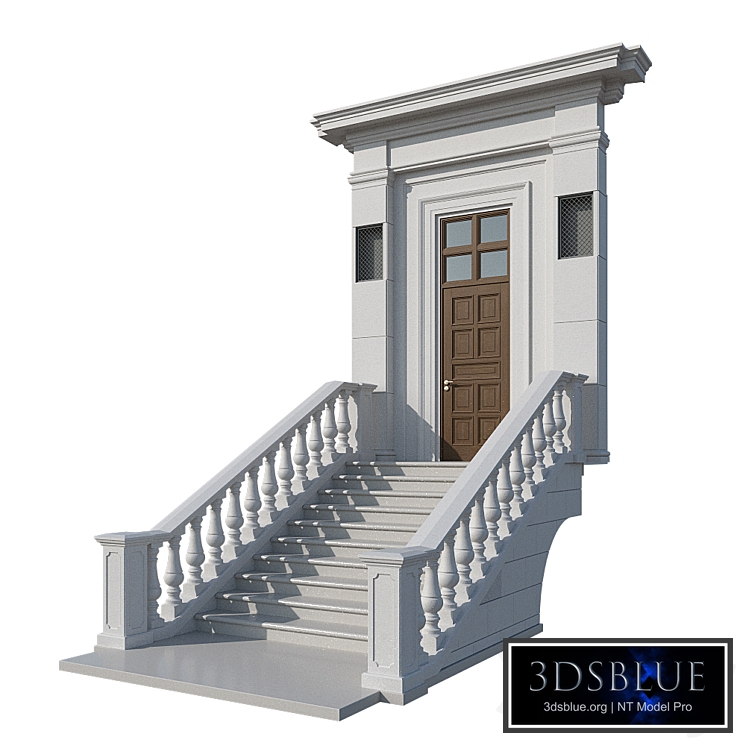 Entry group. Staircase with door