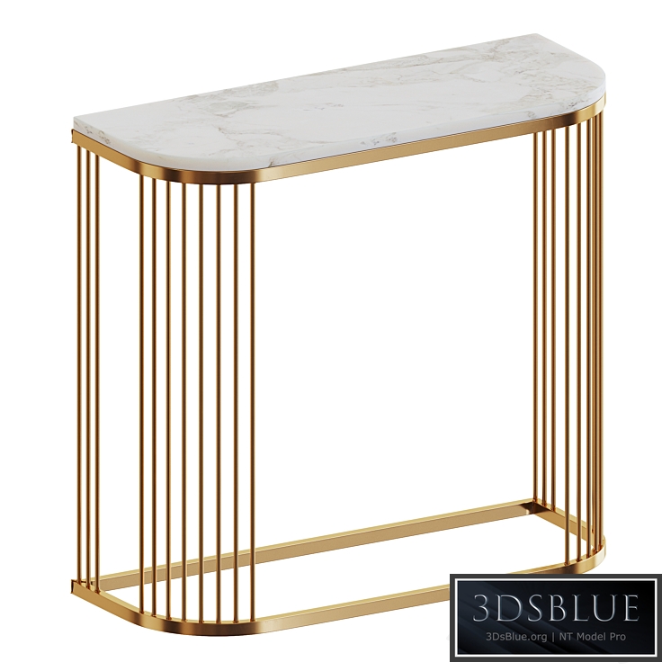 Console with white marble top by Glasar