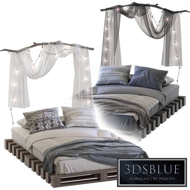 Loft-style pallet bed