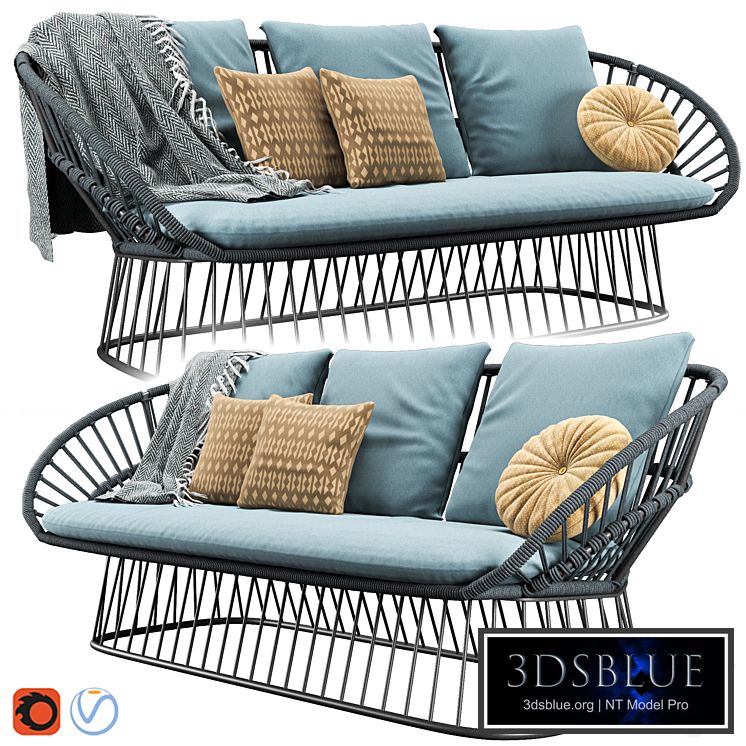 Cala 3 Seater Garden Sofa By Kettal